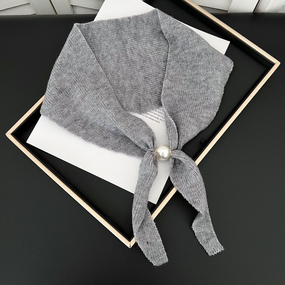 Womens Pearl Magnetic Clasp Knit Shoulder Scarf N6K269