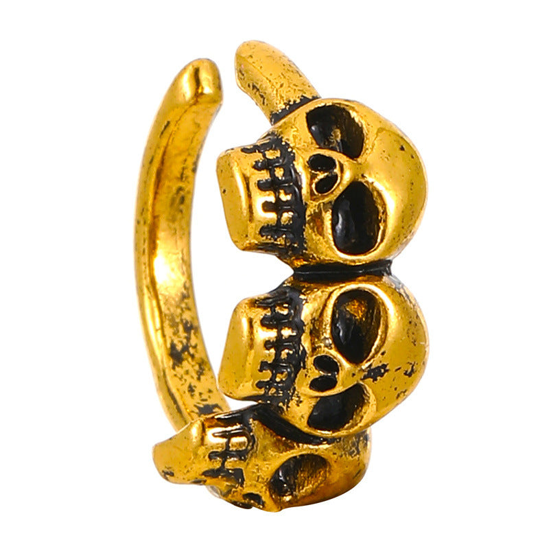 Halloween Punk Skull Clip On Earrings  S5P496