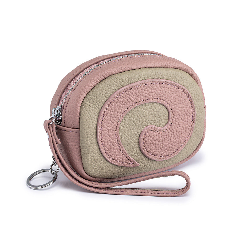 Women's Top-Grain Leather Swiss Roll Coin Purse N6J234