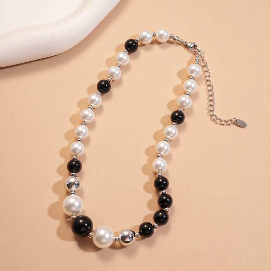 Vintage Irregular Faux Pearl Glass Bead Choker  Women N6H150