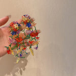 Load image into Gallery viewer, Acrylic Floral Branch Earrings Alloy Silver Beads S5P204
