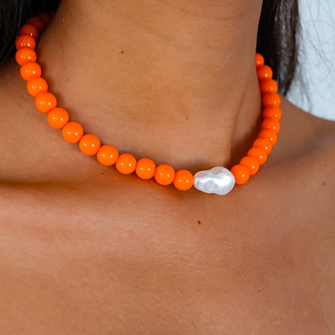 Womens Colorful Acrylic Beaded Necklace N6K185