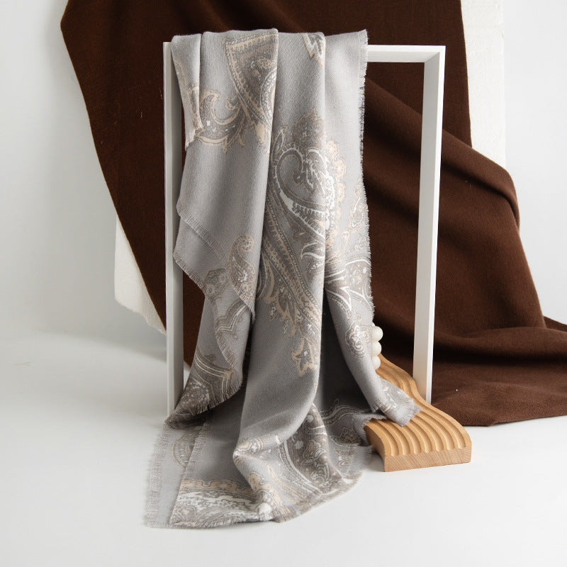 Paisley Print Faux Cashmere Wrap  M5A169