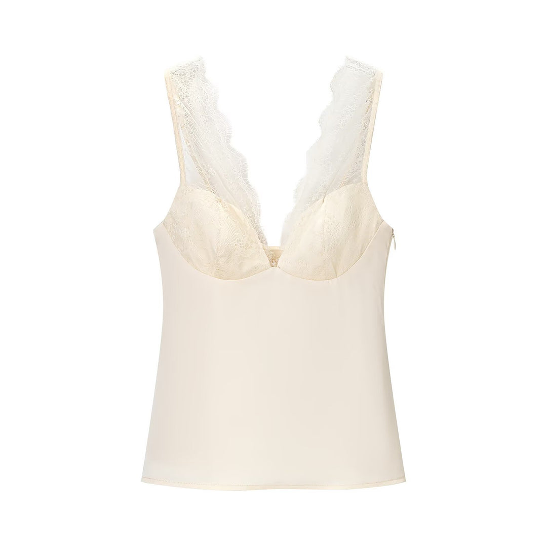 Lace Satin Camisole Top Women N6C262