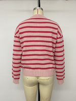 Load image into Gallery viewer, Casual Striped Round Neck Cardigan Sweater Women N6H298