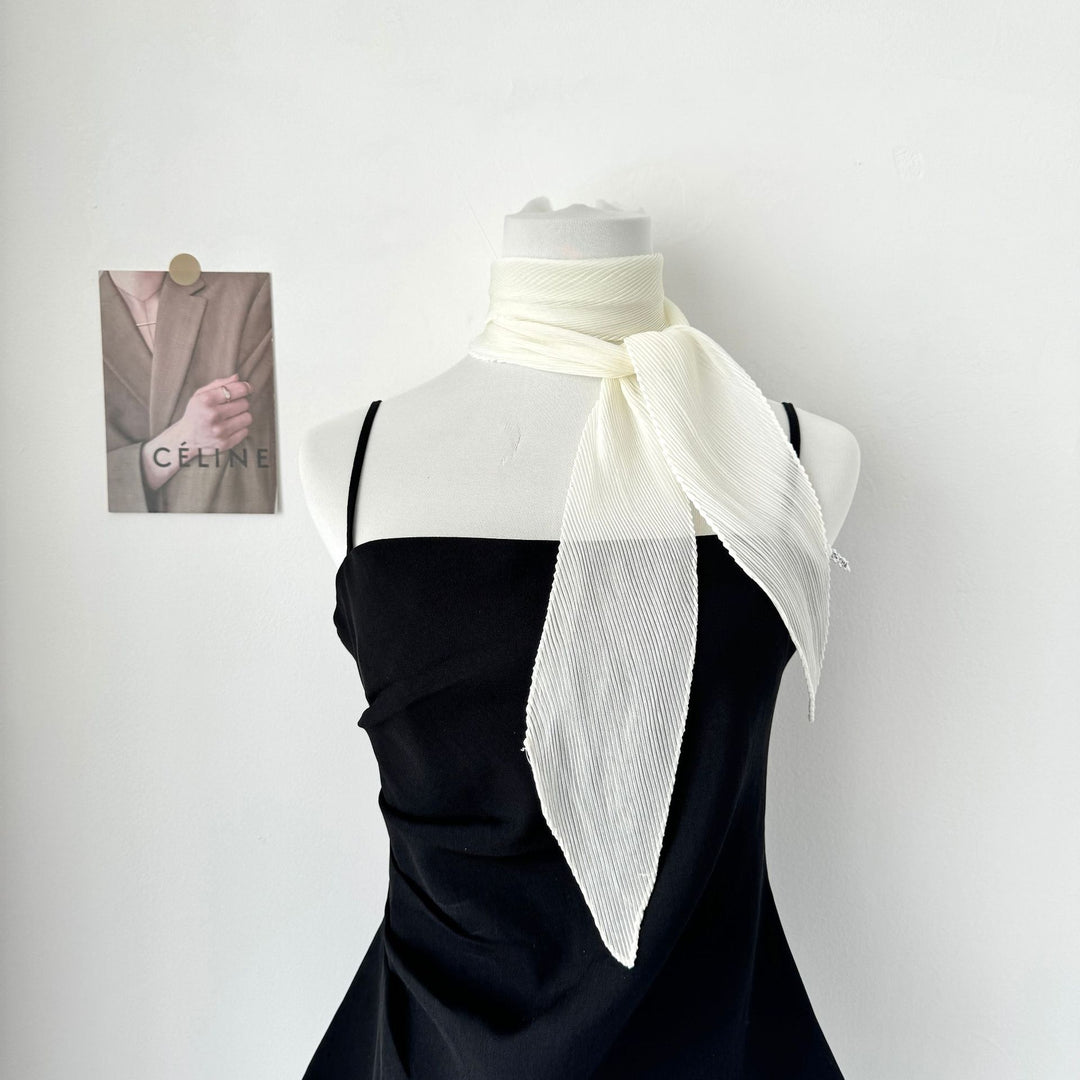 Crinkle Scarf Multi Way Hair Neck Bag Tie Solid Color M5A323