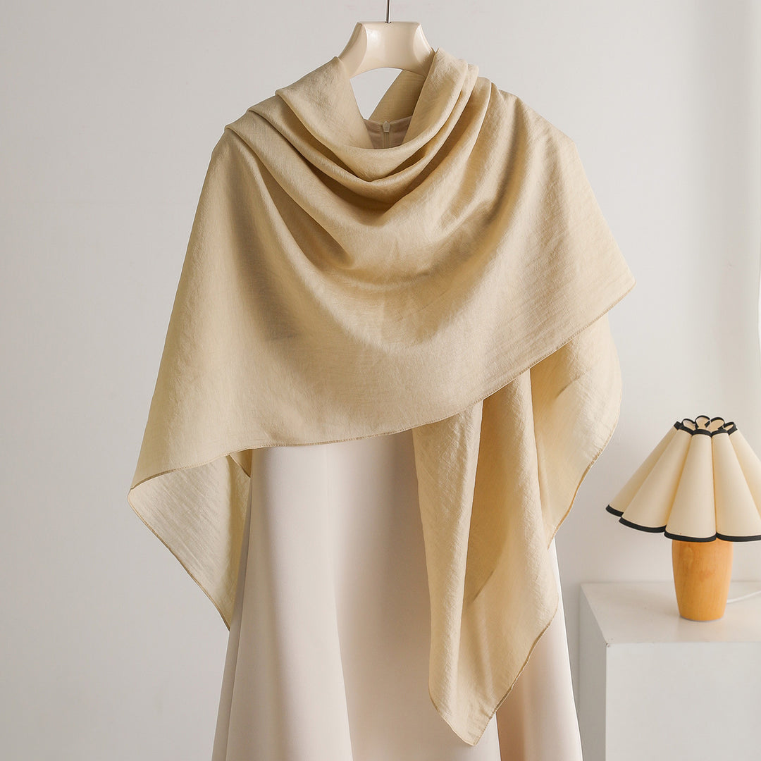 Tencel Sun Protection Square Scarf 140cm Pure Solid N6G226
