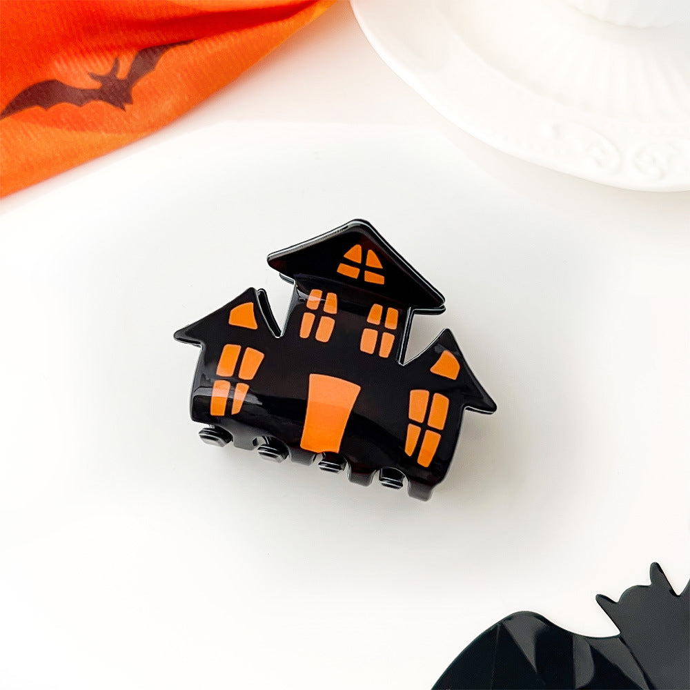 Halloween Ghost Pumpkin Acrylic Claw Clip S5P539