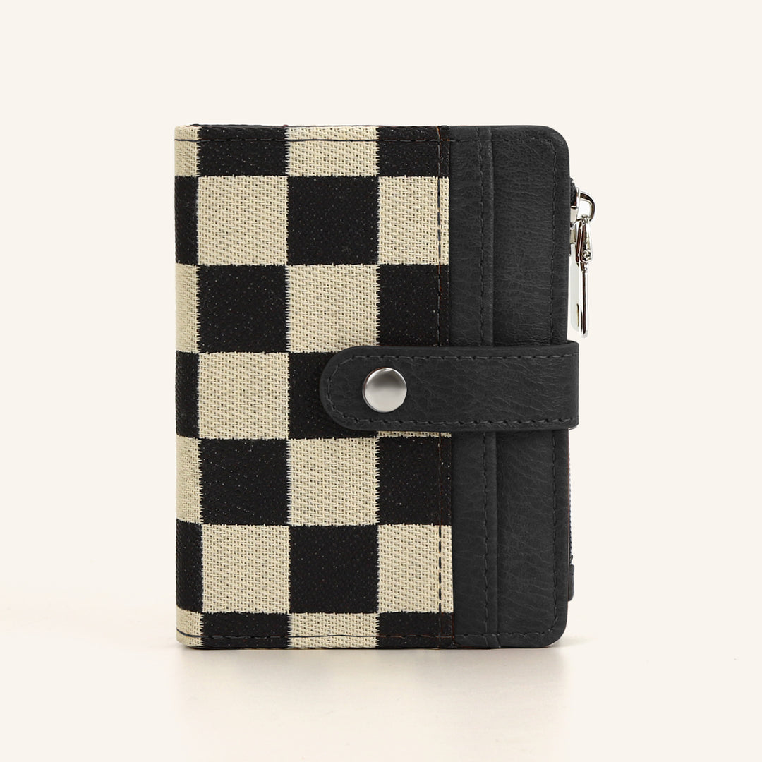 Checkerboard PU Card Holder Wallet Mini Coin Purse N6G091