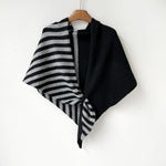 Load image into Gallery viewer, Triangle Wool Blend Shawl Cape Stripe Patchwork N6H308