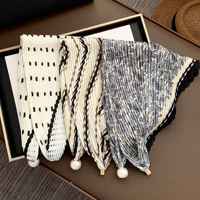 Magnetic Pearl Long Scarf Neck Warmer Women N6H112
