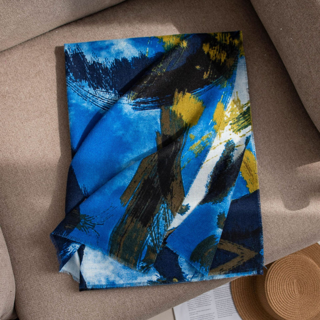 Leaf Pattern Faux Cashmere Wrap  M5A219