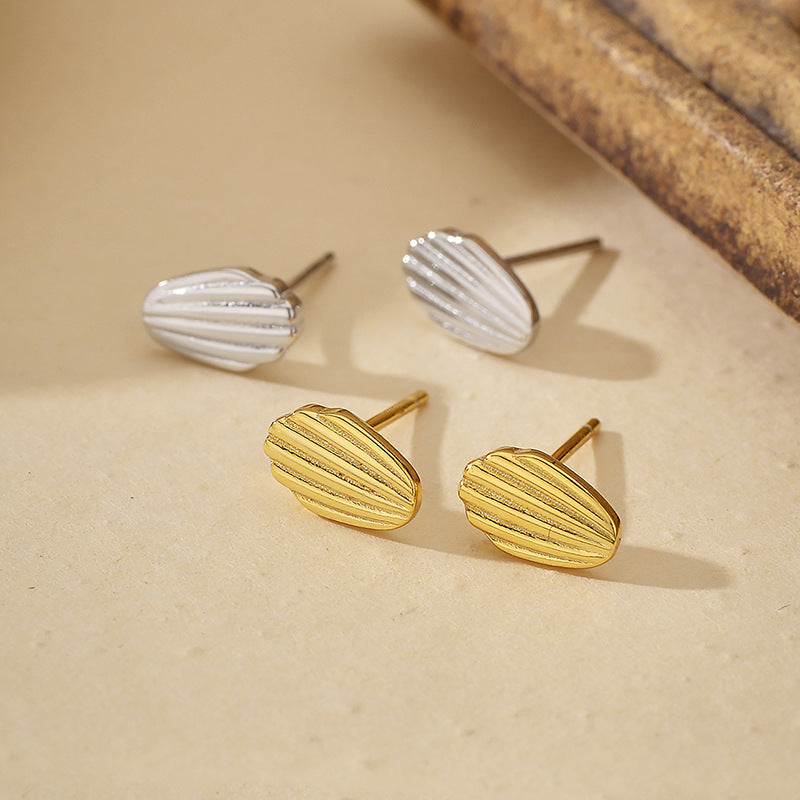 Shell Embossed Earrings Sterling Silver S5P109