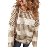 Load image into Gallery viewer, Block Print Sweater Mid Weight Khaki N5Z882
