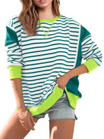 Load image into Gallery viewer, Contrast Stripe Round Sweater Mid Weight Options N5A200
