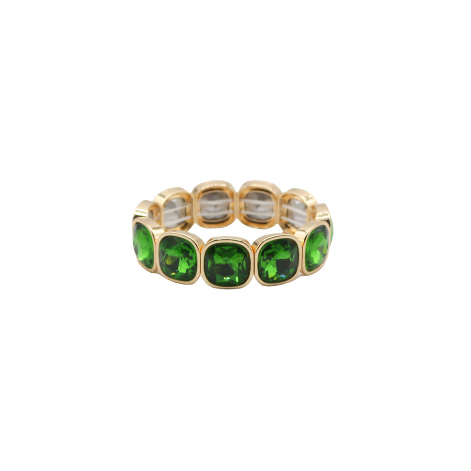 Glass Floral Handband Cuff Enamel Crystal  S5P155