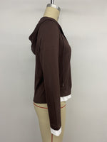 Load image into Gallery viewer, Maillard Fake Two-Piece Slim Hoodie Women N6H296
