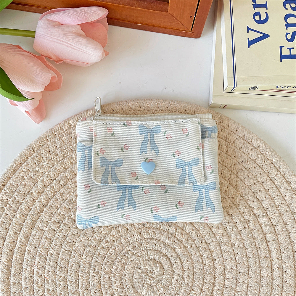 Floral Double Layer Coin Wallet Women Large Capacity S5P872