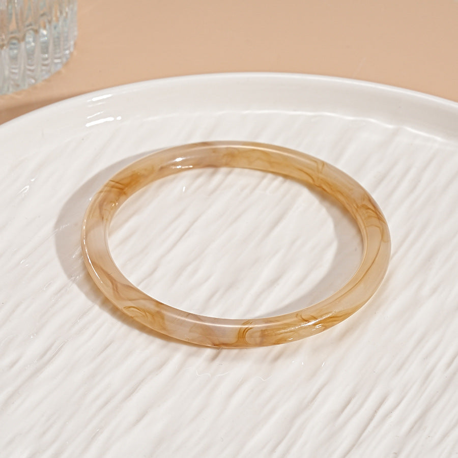 Iridescent Resin Geometric Open Cuff Bangle N6F283