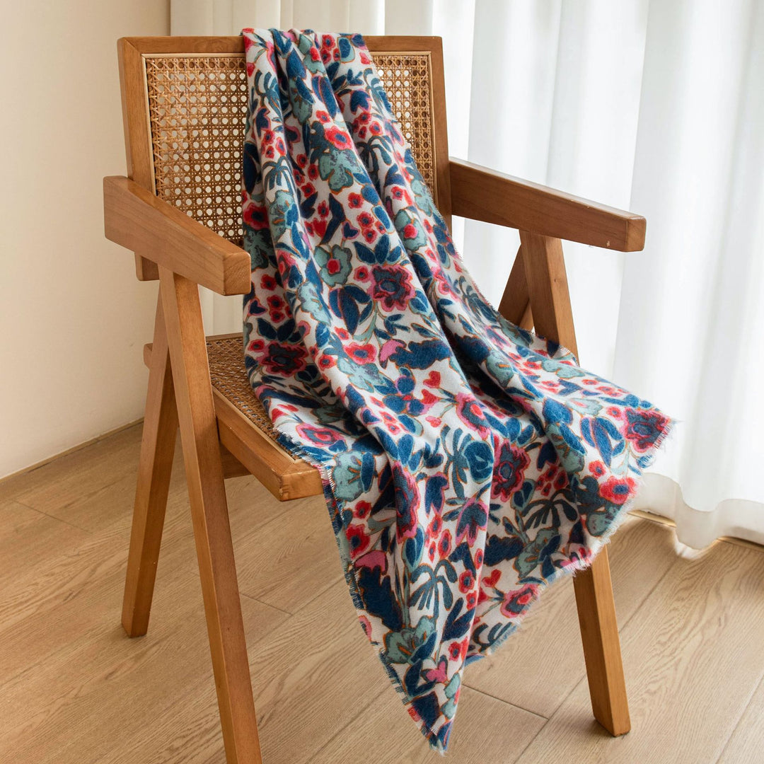 Floral Print Faux Cashmere Wrap M5A144