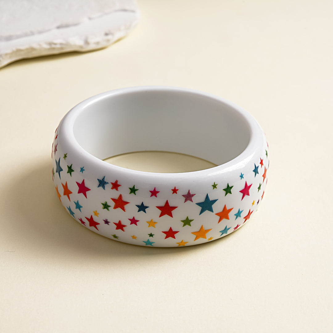 Womens Marbled Star Print Resin Bracelet N6K142