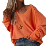 Load image into Gallery viewer, Deep V Crew Sweater Lightweight Tangerine N5Z831
