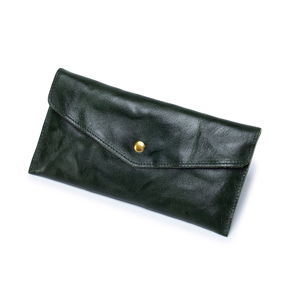 Men's Top-Grain Vegetable-Tanned Leather Long Wallet N6J232