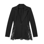 Load image into Gallery viewer, Lace Trim Slim Fit Blazer Women N6C118
