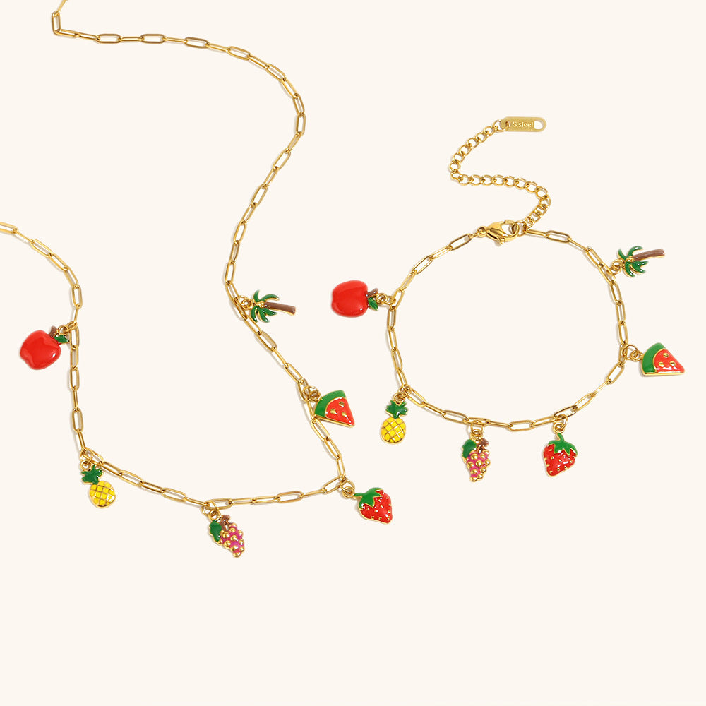 Paperclip Fruit Links Chain Steel Plated Hand Drip S5P113
