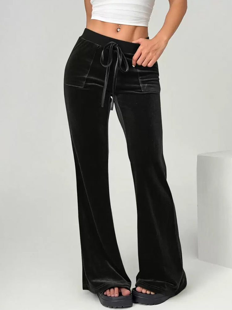 Womens Slim Velvet Flare Trousers N6A131