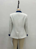 Load image into Gallery viewer, Tweed Contrast Lapel Four-Pocket Jacket Women N6G291