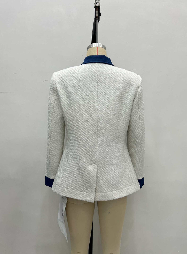 Tweed Contrast Lapel Four-Pocket Jacket Women N6G291