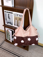 Load image into Gallery viewer, Women's Suede-Feel Color-Block Star Embroidered Tote Bag N6J211