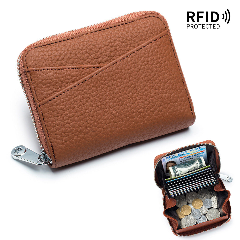 RFID Accordion Card Holder with Zip Coin Purse  N6D019