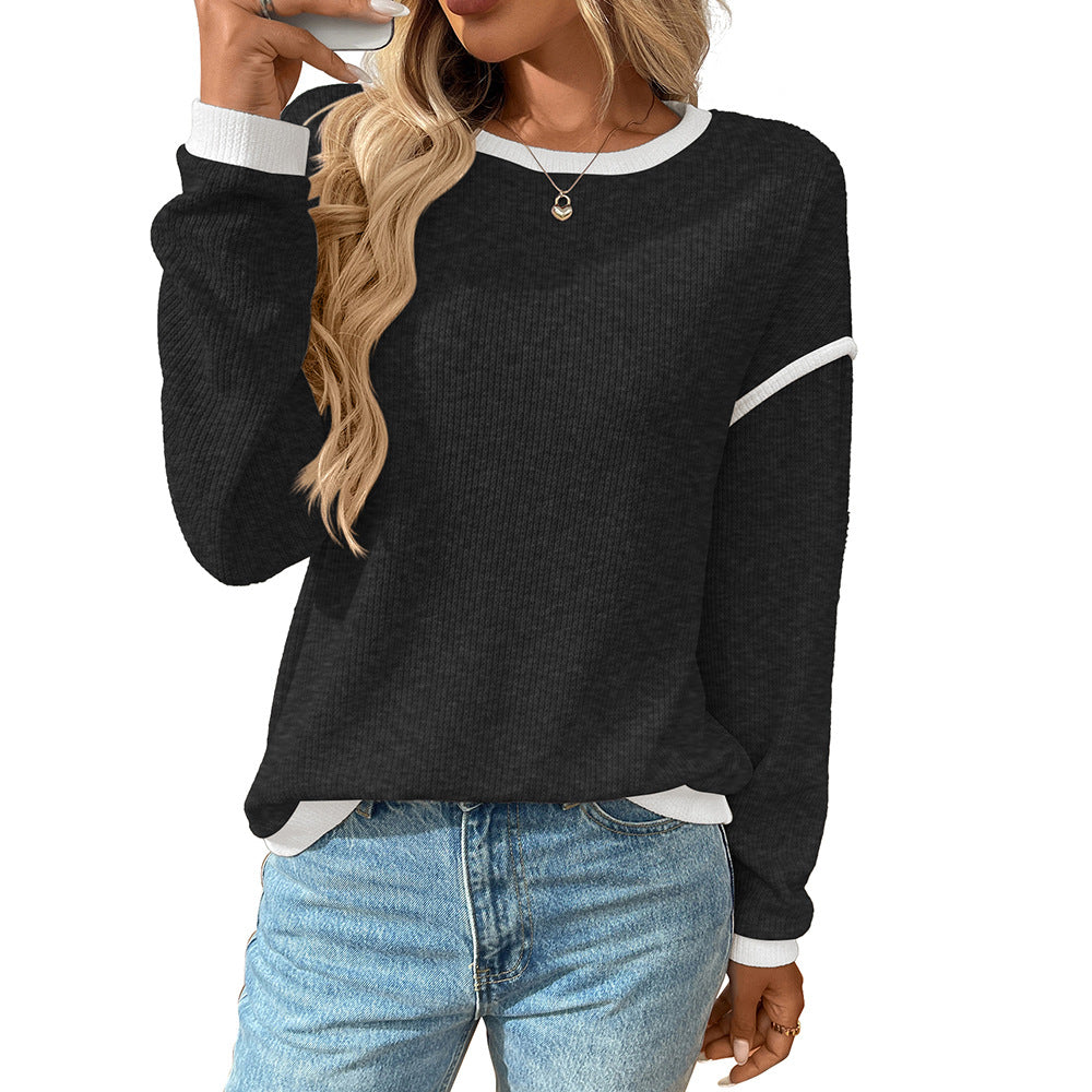 Contrast Block Crew Top Long Sleeve Lightweight N5Z311