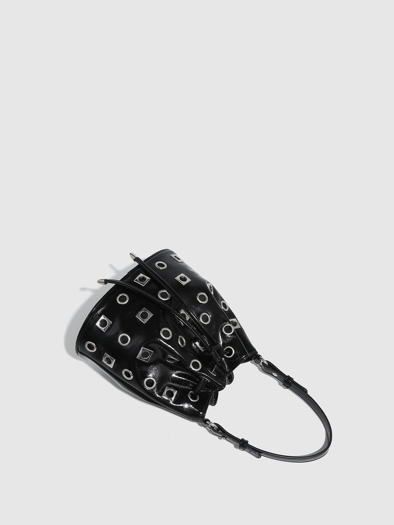 Eyelet  Rivet Detail Drawstring Bucket Bag  S5P463