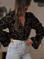 Load image into Gallery viewer, Lace Openwork Casual Shirt Women N6D137