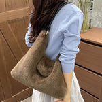 Load image into Gallery viewer, Women's Plush Large Tote Shoulder Bag N6J178