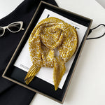 Load image into Gallery viewer, Pleated Leopard Paisley Satin Scarf 70cm Square N6G225