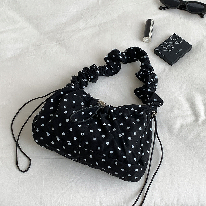 Polka Dot Nylon Shoulder Bag Women  N6F058