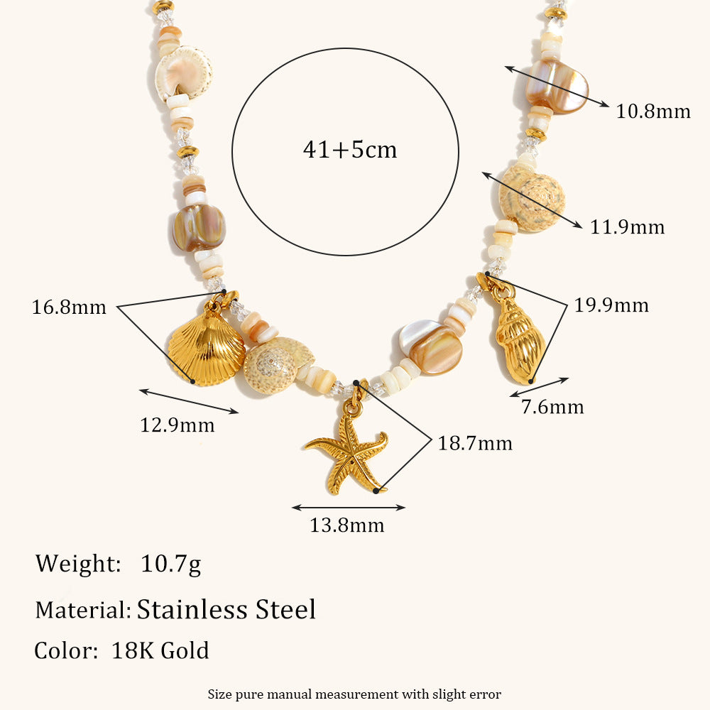 Starfish Chain Steel 18K Plated Oceanic Vintage S5P117