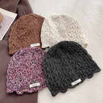 Load image into Gallery viewer, 100% Wool Crochet Lace Hollow Knit Beanie Women N6H219