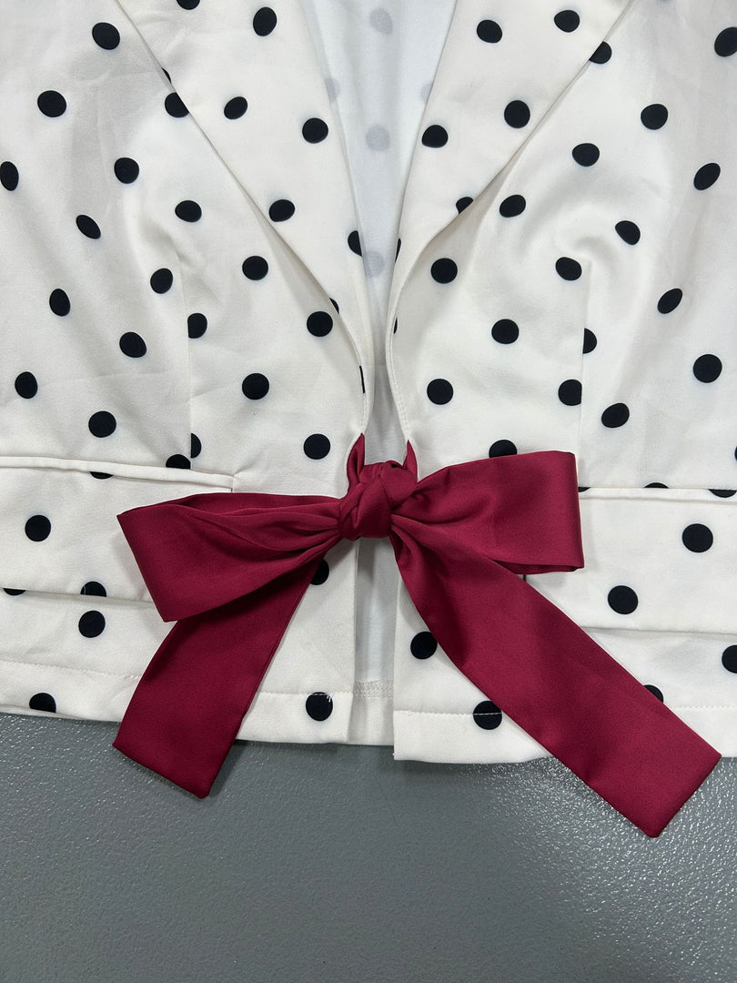 Short Tie Waist Bow Detail Blazer Women N6D211