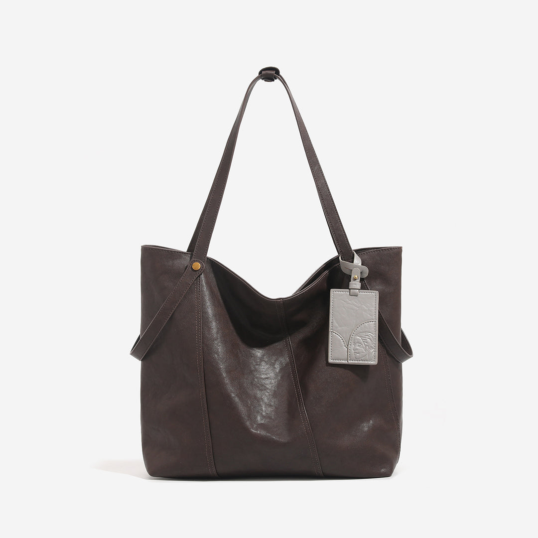 Classic Vintage Stitching Detail PU Leather Tote Bag N6C047