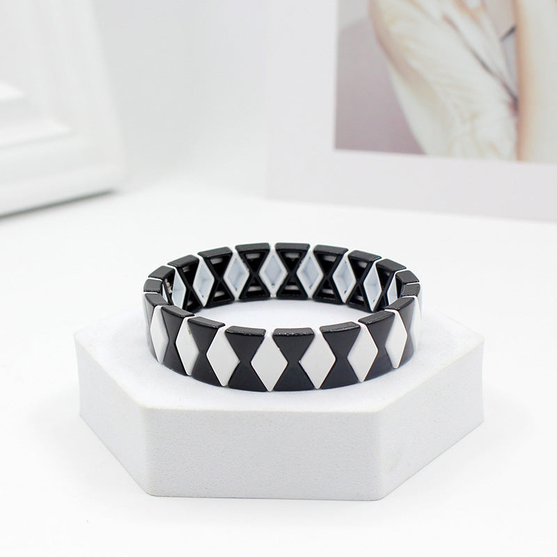 Geometric Diamond Bead DIY Chain Alloy Enamel  S5P260