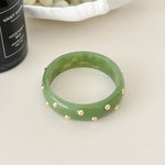 Load image into Gallery viewer, Vintage Studded Resin Bangle Wide Cuff Bracelet N6F098