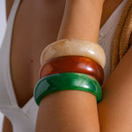 Load image into Gallery viewer, Oversized Resin Ombré Geometric Bangle Set 3-Piece N6H084