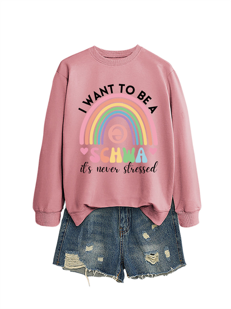 I Want to Be a Schwa Rainbow Cutout Sweatshirt N6H044