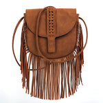 Load image into Gallery viewer, Woven Dome Soft Leather Fringe Crossbody Bag N6C224