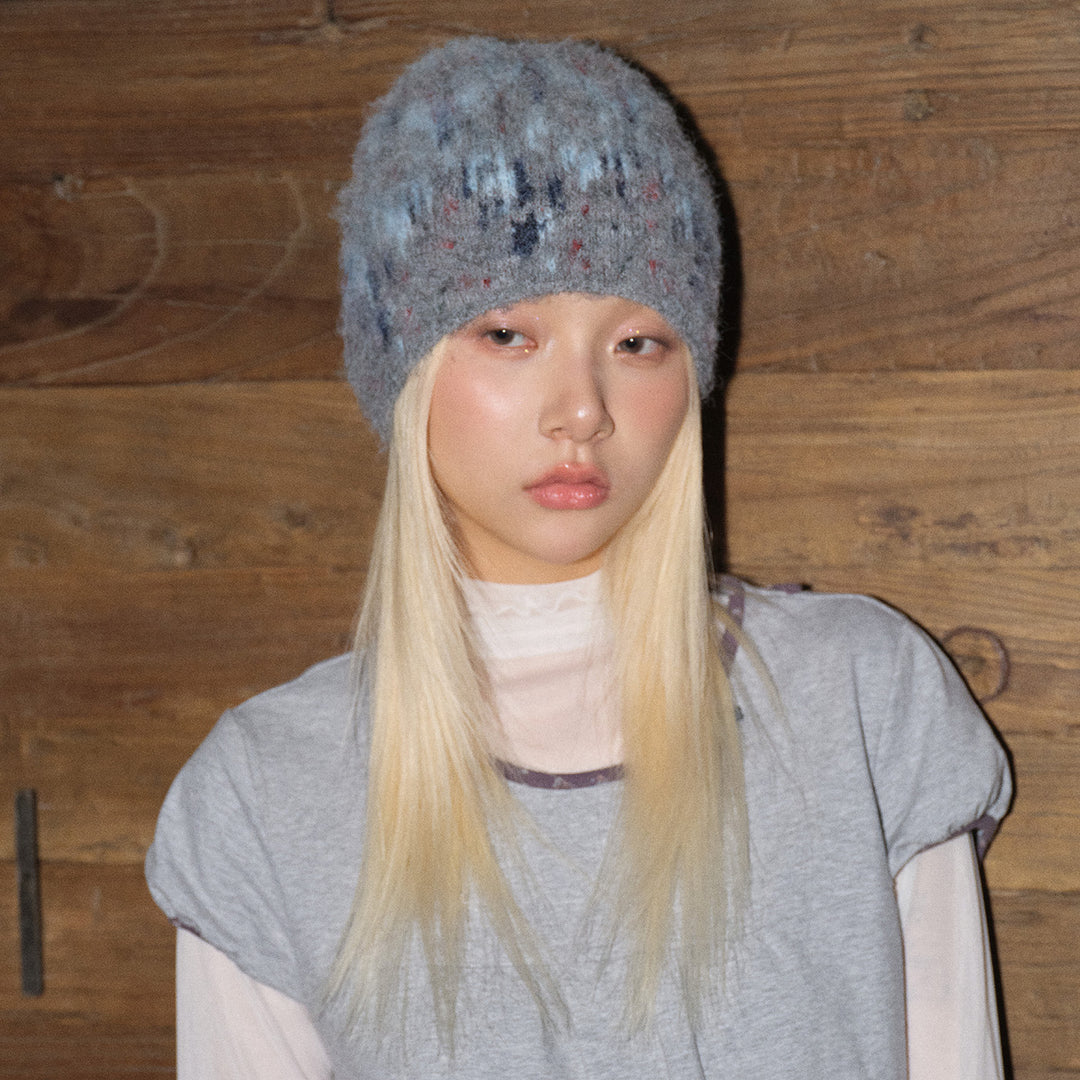 Unisex Wool Blend Jacquard Knit Beanie N6J110